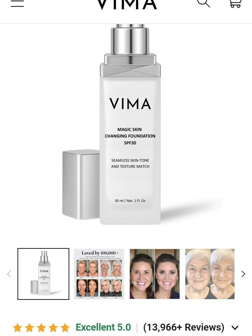 VIMA Magic Skin Changing Foundation SPF30 - White